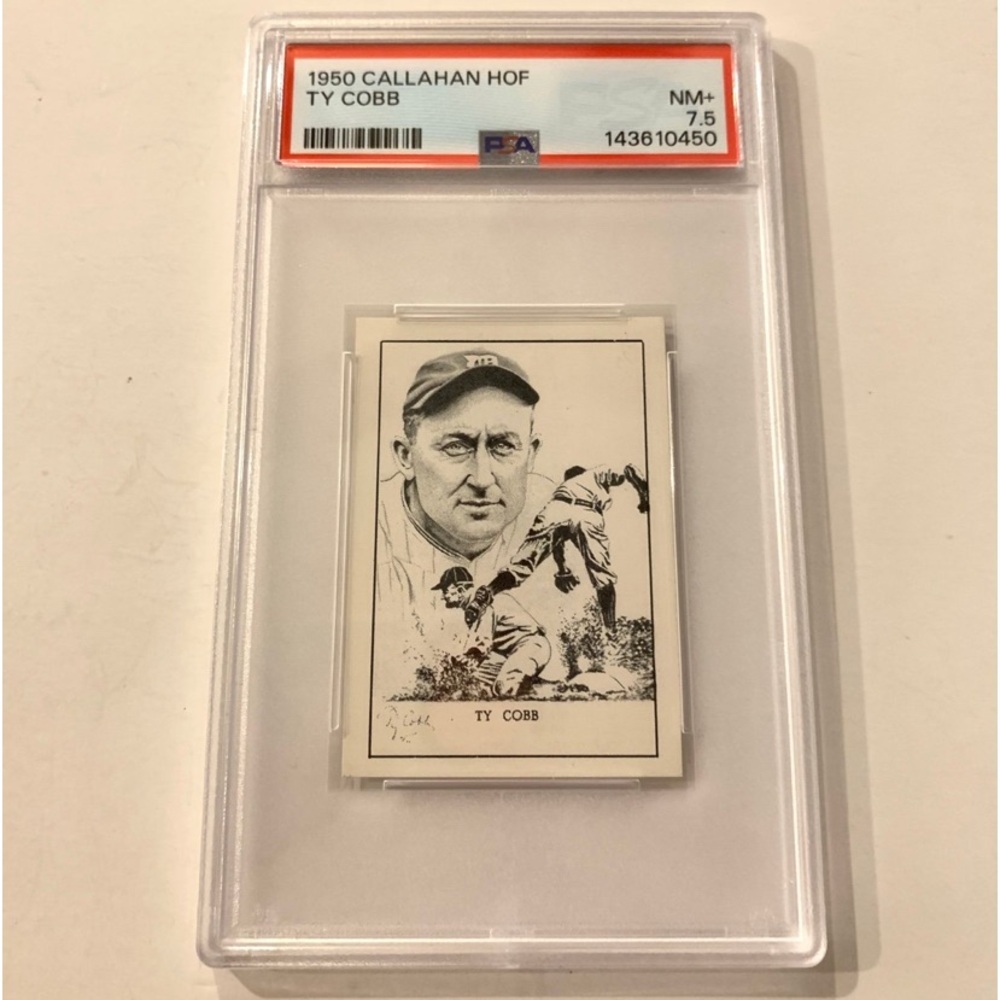Callahan Ty Cobb Hall of Fame Card - Black & White with Orange Label